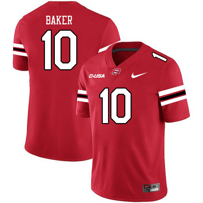 Western Kentucky Hilltoppers #10 Desmyn Baker College Football Jerseys Stitched Sale-Red